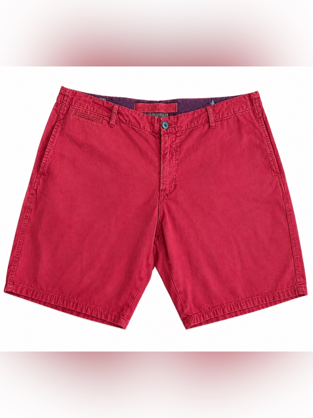 Paperbacks Red Cotton Chino Shorts Men’s Size 40 Vintage Washed Casual